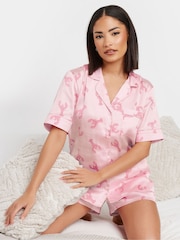 PixieGirl Petite Pink Satin Lobster Shirt & Shorts Set - Image 5 of 6
