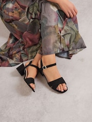 Long Tall Sally Black Two Part Block Sandals - Image 1 of 5