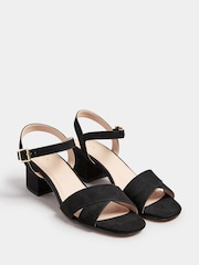 Long Tall Sally Black Two Part Block Sandals - Image 2 of 5