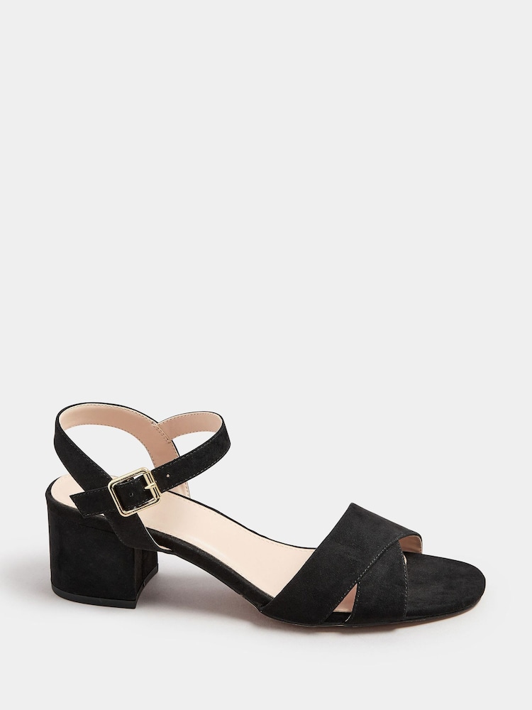 Long Tall Sally Black Two Part Block Sandals - Image 2 of 4