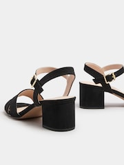 Long Tall Sally Black Two Part Block Sandals - Image 4 of 5