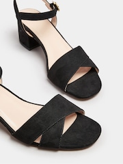 Long Tall Sally Black Two Part Block Sandals - Image 5 of 5