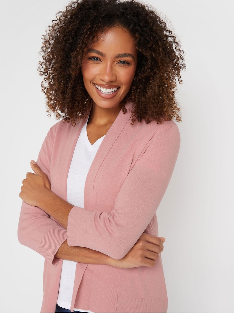 M&Co Pink Shawl Collar Cardigan - Image 4 of 5