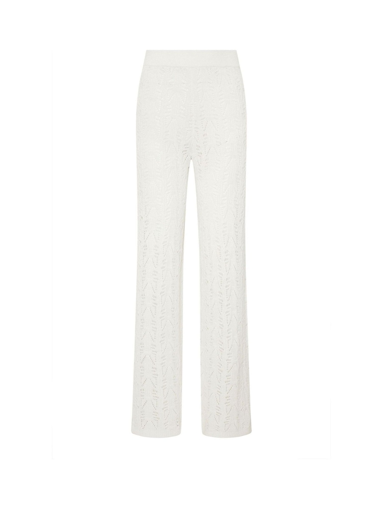 Long Tall Sally White Pointelle Knit Trousers - Image 5 of 5