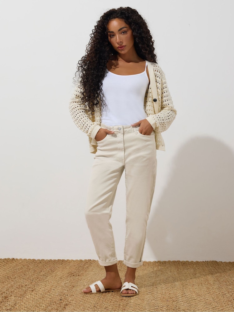 M&Co Natural Petite Mom Jeans - Image 2 of 4