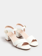 Long Tall Sally White Two Part Block Sandals - Image 2 of 5