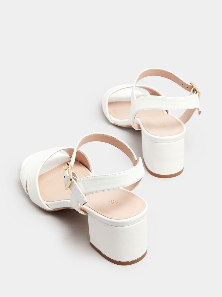 Long Tall Sally White Two Part Block Sandals - Image 4 of 5