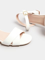 Long Tall Sally White Two Part Block Sandals - Image 5 of 5