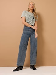 Long Tall Sally Natural Western Placement Print 100% Cotton T-Shirt - Image 3 of 6
