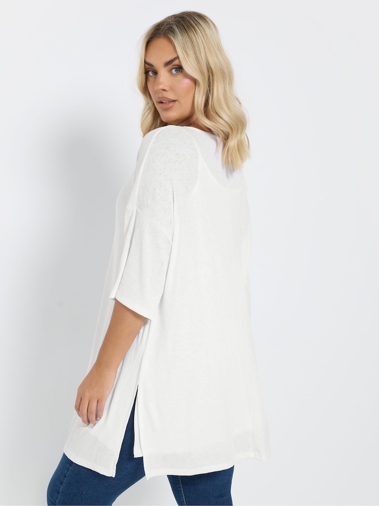 Yours Curve White Structured Double Layered Blouse - Image 2 of 5