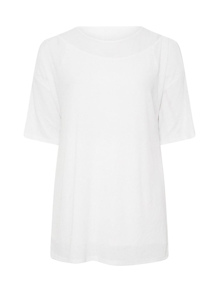 Yours Curve White Structured Double Layered Blouse - Image 5 of 5