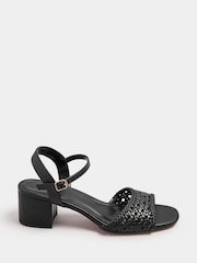 Long Tall Sally Black Woven Block Heel Sandals - Image 3 of 3