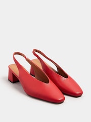 Long Tall Sally Red Slingback Mid Block Shoes - Image 3 of 5