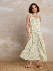 PixieGirl Petite Natural Tie Strap Midi Dress - Image 1 of 5