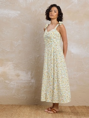PixieGirl Petite Natural Tie Strap Midi Dress - Image 2 of 5