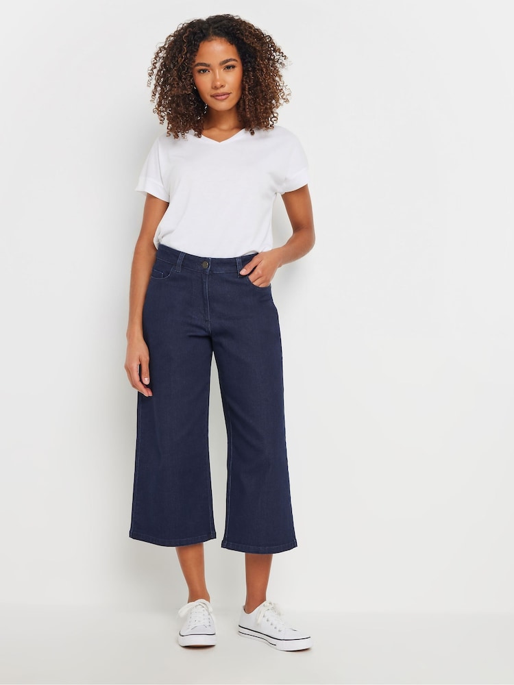M&Co Blue Wide Leg Crop Jeans - Image 2 of 5 M&Co Blue Wide Leg Crop Jeans - Image 2 of 5