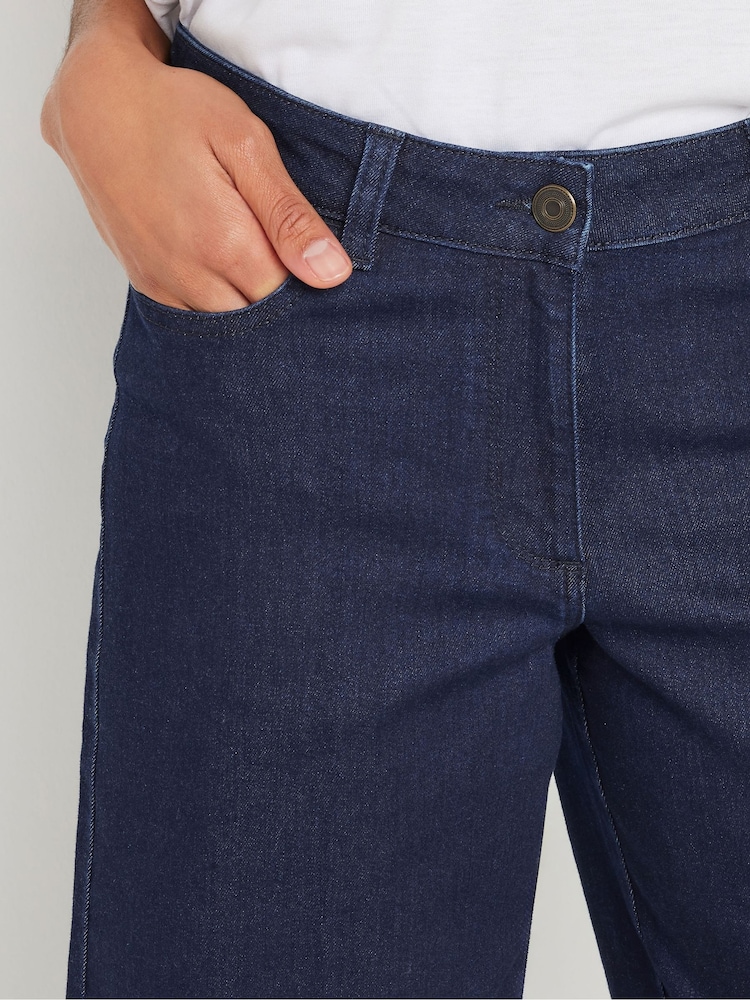 M&Co Blue Wide Leg Crop Jeans - Image 5 of 5 M&Co Blue Wide Leg Crop Jeans - Image 5 of 5