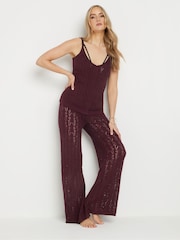 Long Tall Sally Purple Pointelle Knitted Camisole - Image 2 of 5
