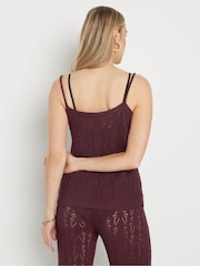 Long Tall Sally Purple Pointelle Knitted Camisole - Image 3 of 5