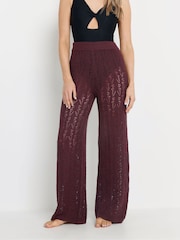 Long Tall Sally Purple Pointelle Knit Trousers - Image 2 of 5