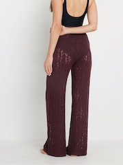 Long Tall Sally Purple Pointelle Knit Trousers - Image 3 of 5