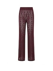 Long Tall Sally Purple Pointelle Knit Trousers - Image 5 of 5
