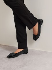 Long Tall Sally Black Square Toe Patent Shoes - Image 1 of 5