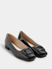 Long Tall Sally Black Square Toe Patent Shoes - Image 2 of 5
