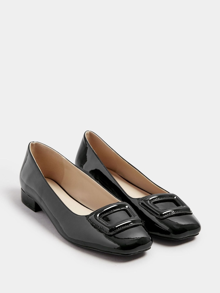 Long Tall Sally Black Square Toe Patent Shoes - Image 2 of 5