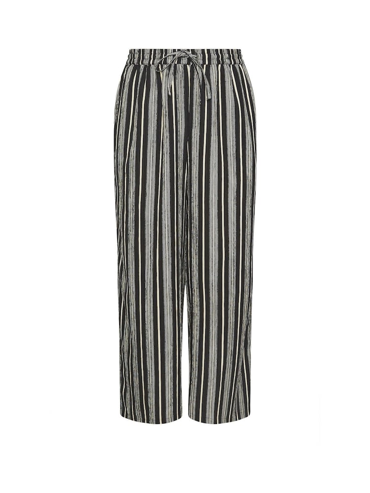 Yours Curve Black Textured Wide Leg Trousers - Image 5 of 5