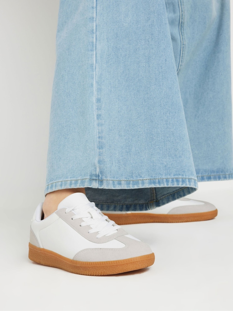 Long Tall Sally White Retro Trainers - Image 1 of 5