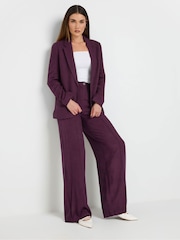 Long Tall Sally Purple Pleat Front Linen Trousers - Image 1 of 4