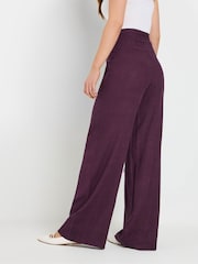 Long Tall Sally Purple Pleat Front Linen Trousers - Image 3 of 4