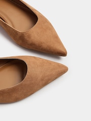 Long Tall Sally Brown Suedette Micro Pumps - Image 5 of 5