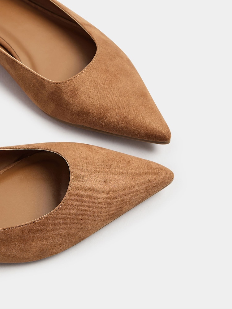 Long Tall Sally Brown Suedette Micro Pumps - Image 5 of 5