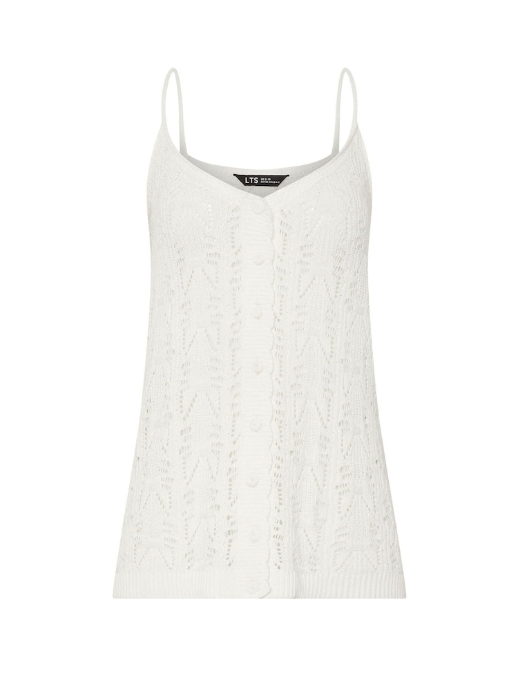 Long Tall Sally Natural Pointelle Knitted Camisole - Image 6 of 6
