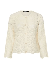 Yours Curve Natural Short Crochet Cardigan - Image 5 of 5