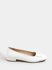 Long Tall Sally White Square Toe Patent Shoes - Image 1 of 5