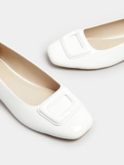 Long Tall Sally White Square Toe Patent Shoes - Image 2 of 5