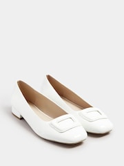 Long Tall Sally White Square Toe Patent Shoes - Image 3 of 5