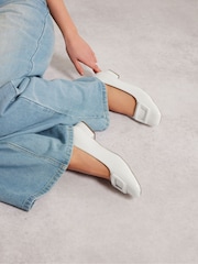 Long Tall Sally White Square Toe Patent Shoes - Image 5 of 5