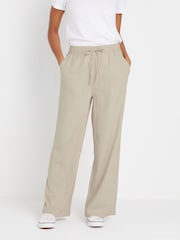 M&Co Natural Wide Leg Linen Trousers - Image 1 of 5