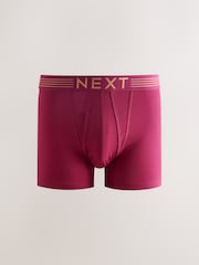 Pink/ Blue/ Green Gold Waistband 5 Pack A-Front Boxers - Image 3 of 9