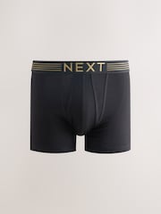 Pink/ Blue/ Green Gold Waistband 5 Pack A-Front Boxers - Image 5 of 9