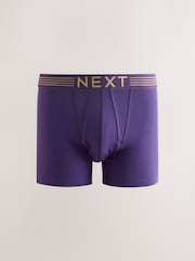 Pink/ Blue/ Green Gold Waistband 5 Pack A-Front Boxers - Image 6 of 9