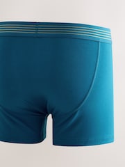 Pink/ Blue/ Green Gold Waistband 5 Pack A-Front Boxers - Image 7 of 9