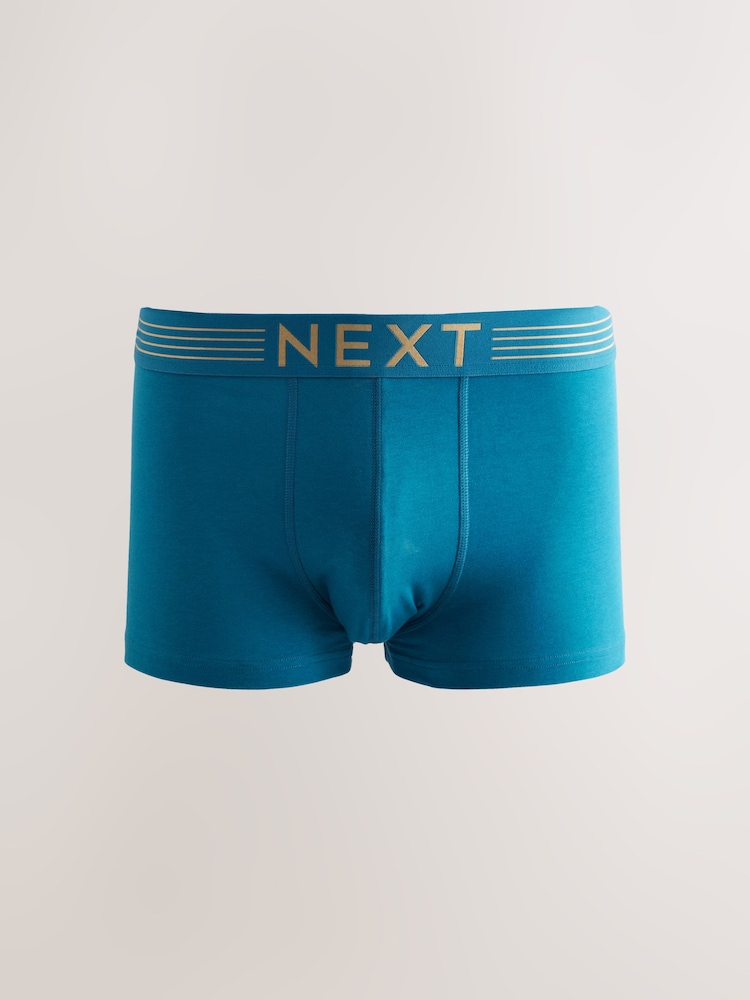 Purple/ Orange/ Pink/ Blue Gold Waistband 10 pack Cotton Rich Blend Hipsters Boxers - Image 2 of 14