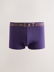 Purple/ Orange/ Pink/ Blue Gold Waistband 10 pack Cotton Rich Blend Hipsters Boxers - Image 7 of 14