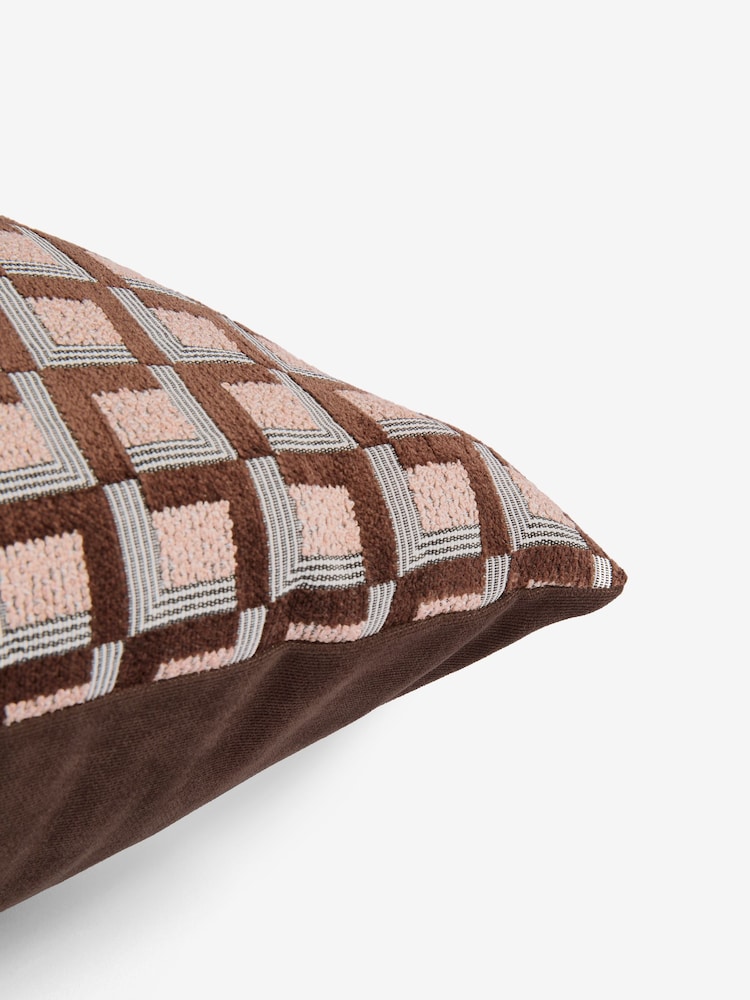 Brown Geometric Squares Cushions - Image 5 of 5