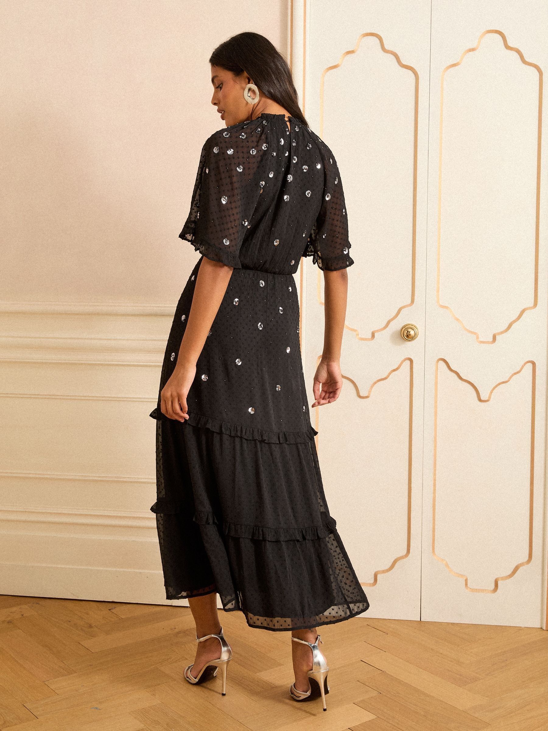 LOVELY ANGEL WOVEN MIDI DRESS